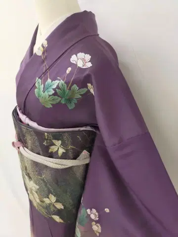 새상품급 순수 실크 이중 기모노 톨 사이즈 호몬기 단품