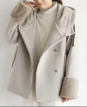 야마다야 soeur7 후드 부착 코트 그레이지 새상품