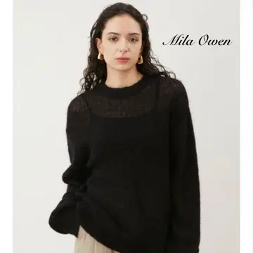 milaowen 미라 오웬 로우 게이지 오버 사이즈 모헤어 니트 풀오버
