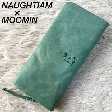[ 미사용 새상품 ] 노티아움 x 무민 가죽 라운드 지퍼 장지갑