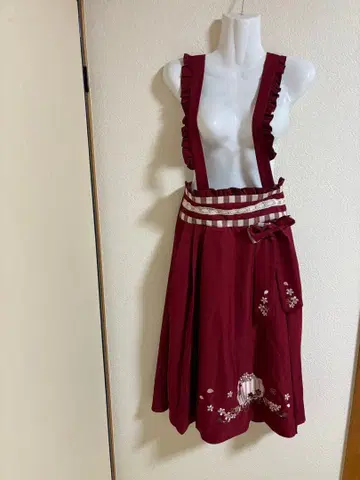 꾀꼬리와 벚꽃눈의 하카마풍 스커트 레드