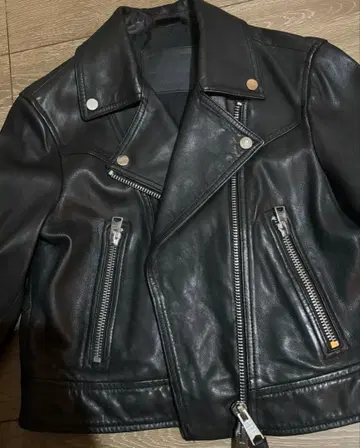 Allsaints 가죽 라이더 자켓 시어링 가죽