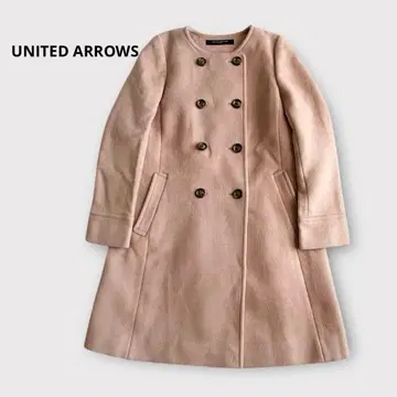 [ 유나이티드 애로우즈 ] 노카라 더블 버튼 코트 일본제 심플