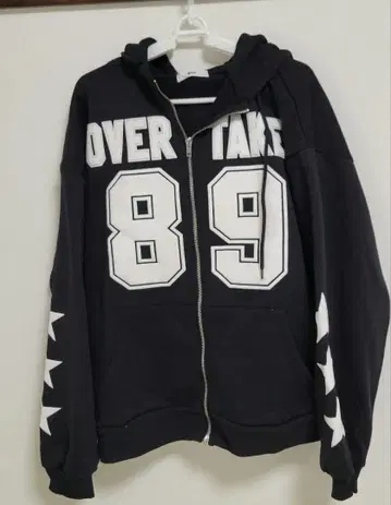 OVER TIME 89 블랙 후드티