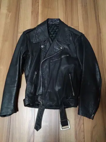 블랙 가죽 라이더 자켓