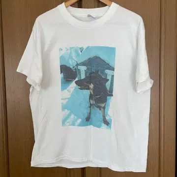 90s USA 헤인즈 Hanes 애니멀T 도베르만 도그 짧은 기장