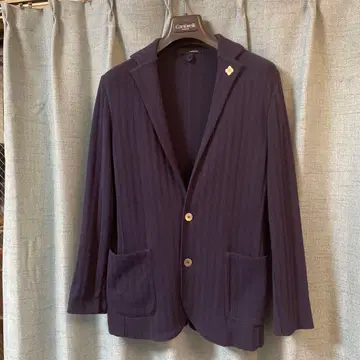 새상품급 LARDINI 네이비 리브편성 블레이저