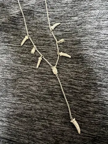 실버 롱 목걸이 비즈 크리스탈 swarovski