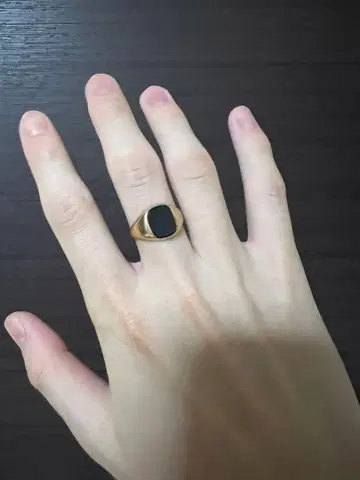 시그넷 오닉스 반지 앤티크 영국 375 k9 9ct