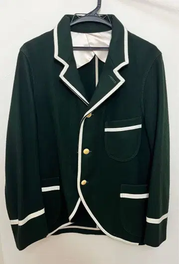 [ 새상품 ] BEAMS 그린 파이핑 테일러드 블레이저 L