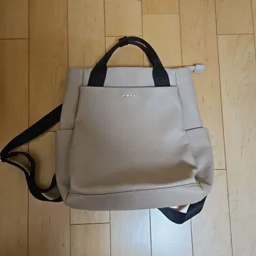 베이지 합성 피혁 백팩 백팩