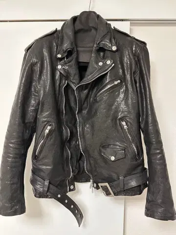 BACKLASH 재팬 숄더 XXL 블랙 가죽 라이더 자켓