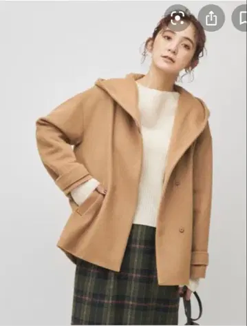 새상품 콜라주 숏 후드 코트