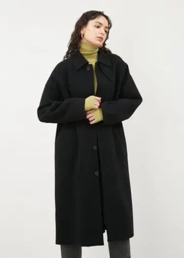 [ Mila Owen ] 드롭 숄더 스텐카라 코트 0 사이즈 블랙