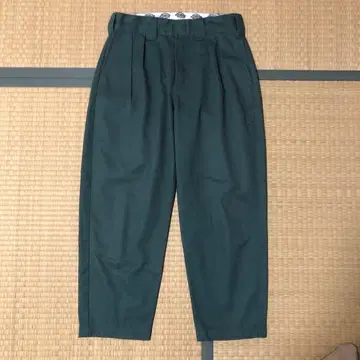 민트색 디키즈 투 턱 와이드 테이퍼드 팬츠 14788600