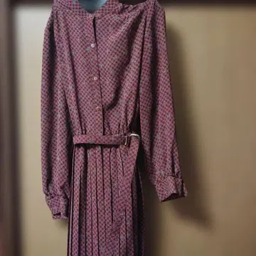 체크 무늬 롱 슬리브 원피스 시크 앤티크풍