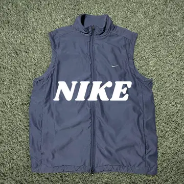 나이키 자수 로고 리버서블 집업 플리스 베스트 XL 네이비