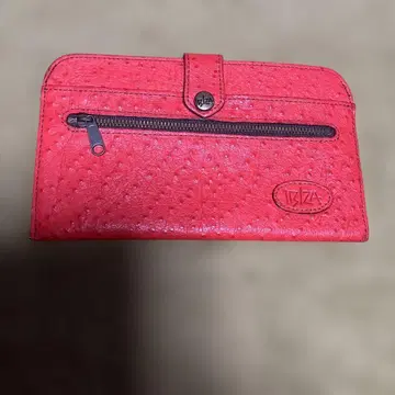 IBIZA 레드 장지갑 지퍼 포켓 부착