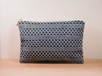 핸드메이드 코긴 자수 리버티 파우치 지퍼