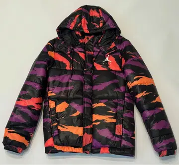 JORDAN 카모 패턴 후드 부착 다운 자켓 XS