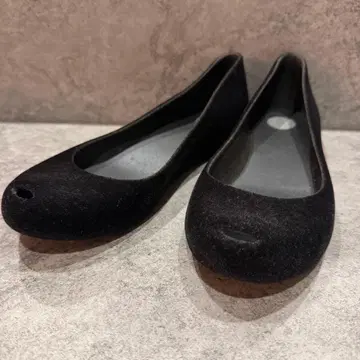 [ melissa ] 오픈토 플랫슈즈 펌프스 블랙 스웨이드 23