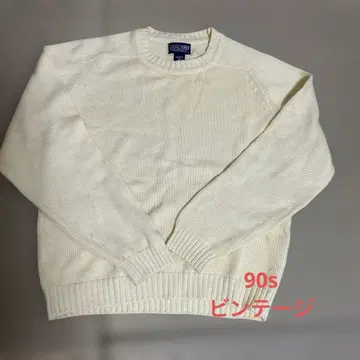 LANDS' END COTTON SWEATER L 1990s 빈티지