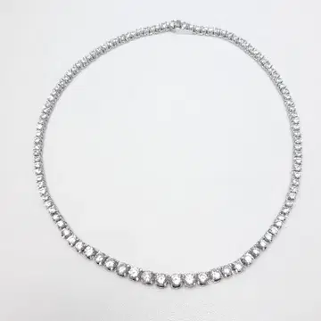 목걸이 실버 컬러 큐빅 지르코니아 목걸이 다이아몬드 스타일 테니스