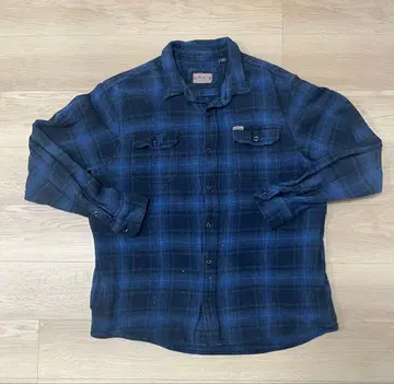 ORVIS 파랑/블랙 체크 플란넬 셔츠 XL