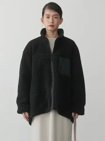 블랙 플리스 자켓 집업