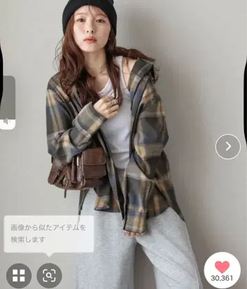 La-gemme 빈티지라이크 체크 셔츠 베이지