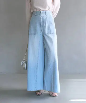 배기 와이드 데님 색스 블루 2 / 라 부티크 봉봉