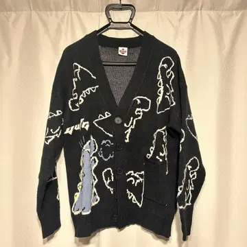 공룡 자수 가디건 블랙
