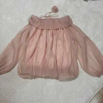 쉬폰 오프숄더 셔츠 핑크