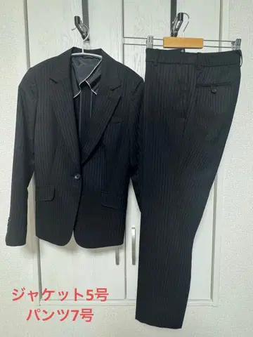 블랙 스트라이프 비즈니스 정장 상하의 겉옷 5호 팬츠 7호 아오야마 양복
