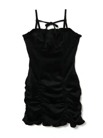 완판 BUBBLES 리본 개더 미니 원피스