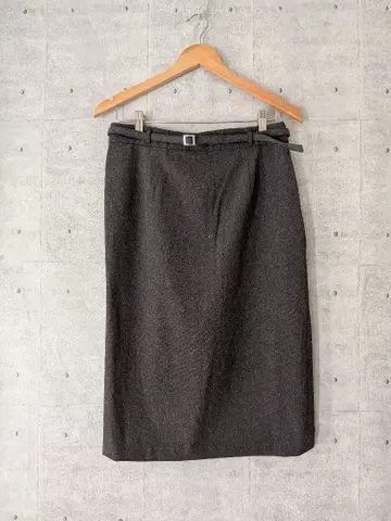 GLACIER 그라시아 허니즈 벨트 포함 타이트 스커트 차콜 그레이