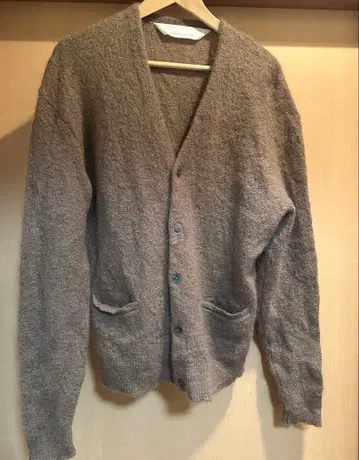 컨디션 최상 논서피언스 브라운 모헤어 혼방 가디건 버튼 다운