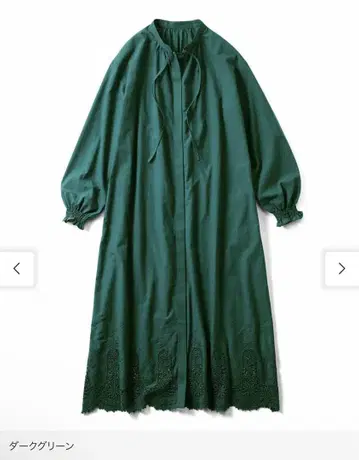 리브 인 컴포트 섬세한 레이스를 호화롭게 장식한 코튼 원피스