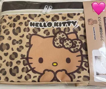 헬로키티 뚜껑 수납 박스 일광화상 갸루 브라운 레오파드 무늬 아베일