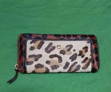 헬레나 Helena MORPHO 송치 레오파드 무늬 장지갑 소가죽
