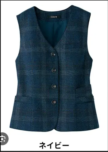 selery 체크 무늬 베스트 정장 세트