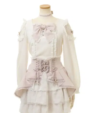 LIZLISA 크로스 레이스 리본 컷 상의 핑크