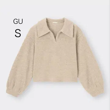 2570 [GU] 브러쉬드 리브 빅 칼라 풀오버(S) 숏 기장 따뜻한