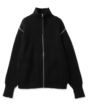 JieDa 2WAY ZIP UP KNIT ( Black )
