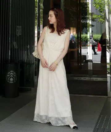 JUMELLE 메로 vintage flower dress 아이보리