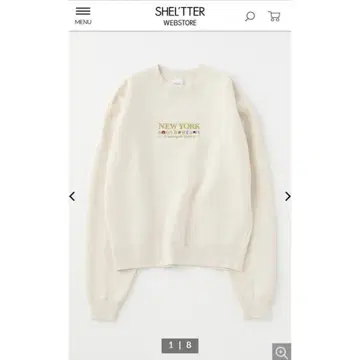 MOUSSY 오버 사이즈 맨투맨 속기모 아이보리