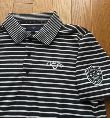 가격 인하 새상품 Callaway 보더 피케 셔츠 블랙