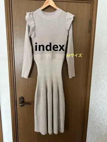 index 컬러 스트라이프 니트 원피스