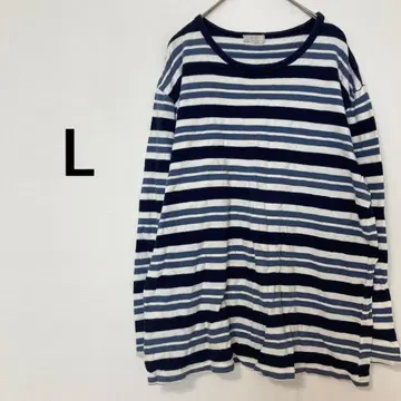 긴팔 보더 티셔츠 [ L ] 코튼 100% 심플 일본제