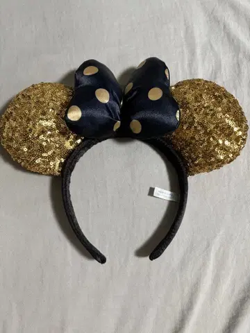 미키 귀 머리띠 네이비 골드